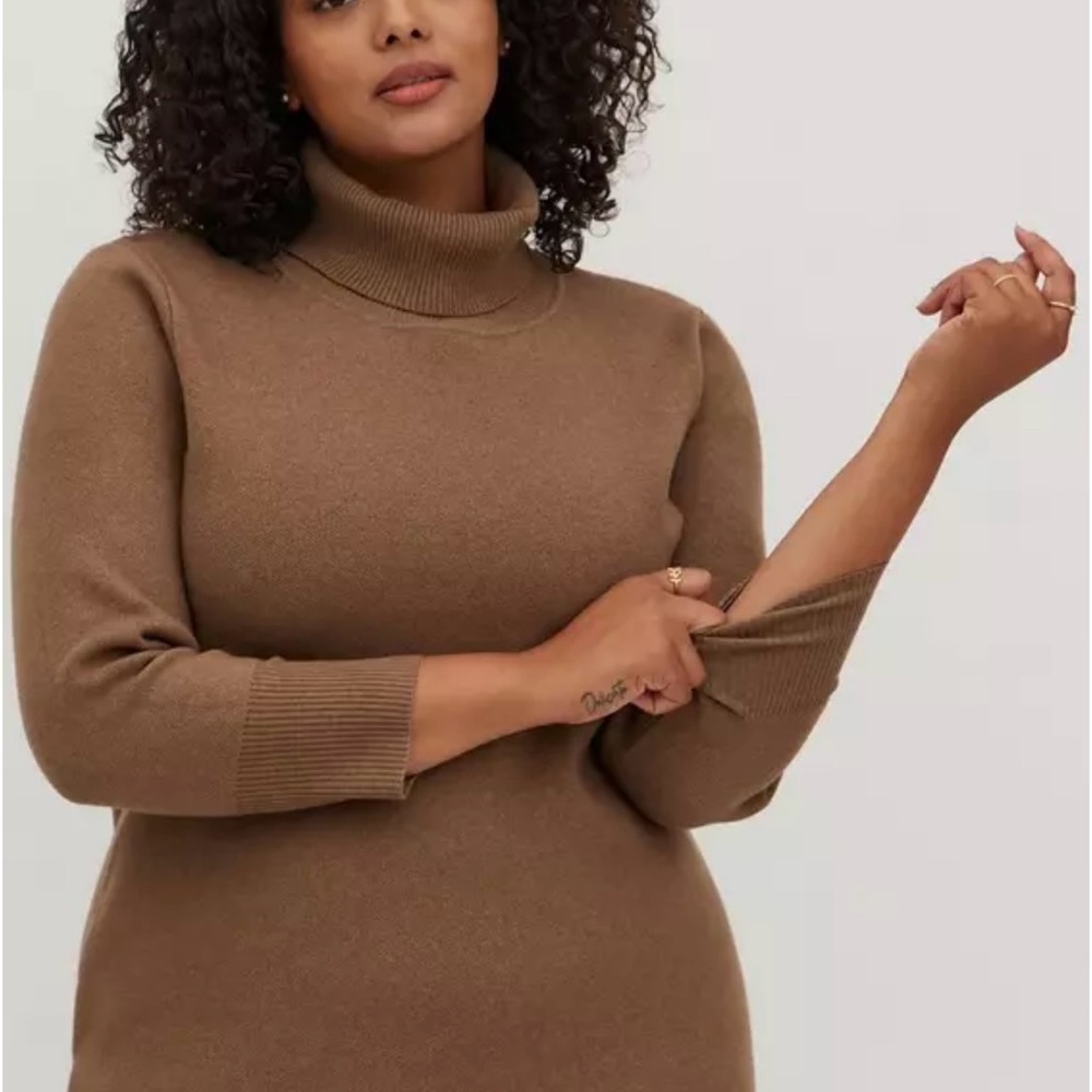 Women's Brown Turtleneck Sweater